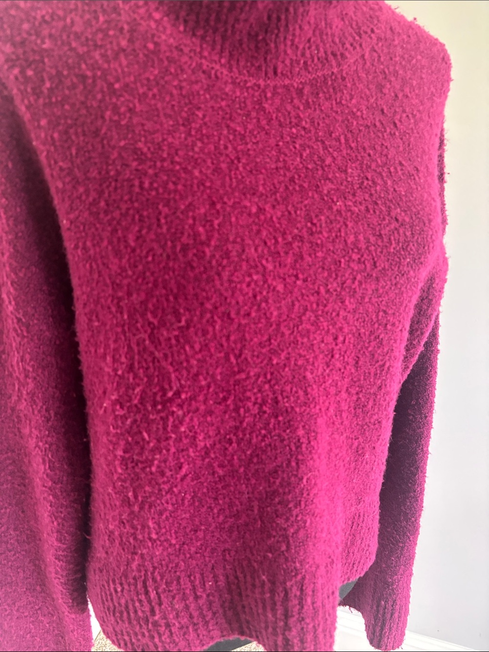 Leith Deep Raspberry Turtleneck Sweater - Picture 3 of 5